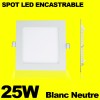 Spot led encastrable 18W extra plat carré Blanc Neutre