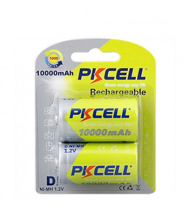 Blister x2 Piles Rechargeables D10000mAh PKCell - Projecteur LED Shop