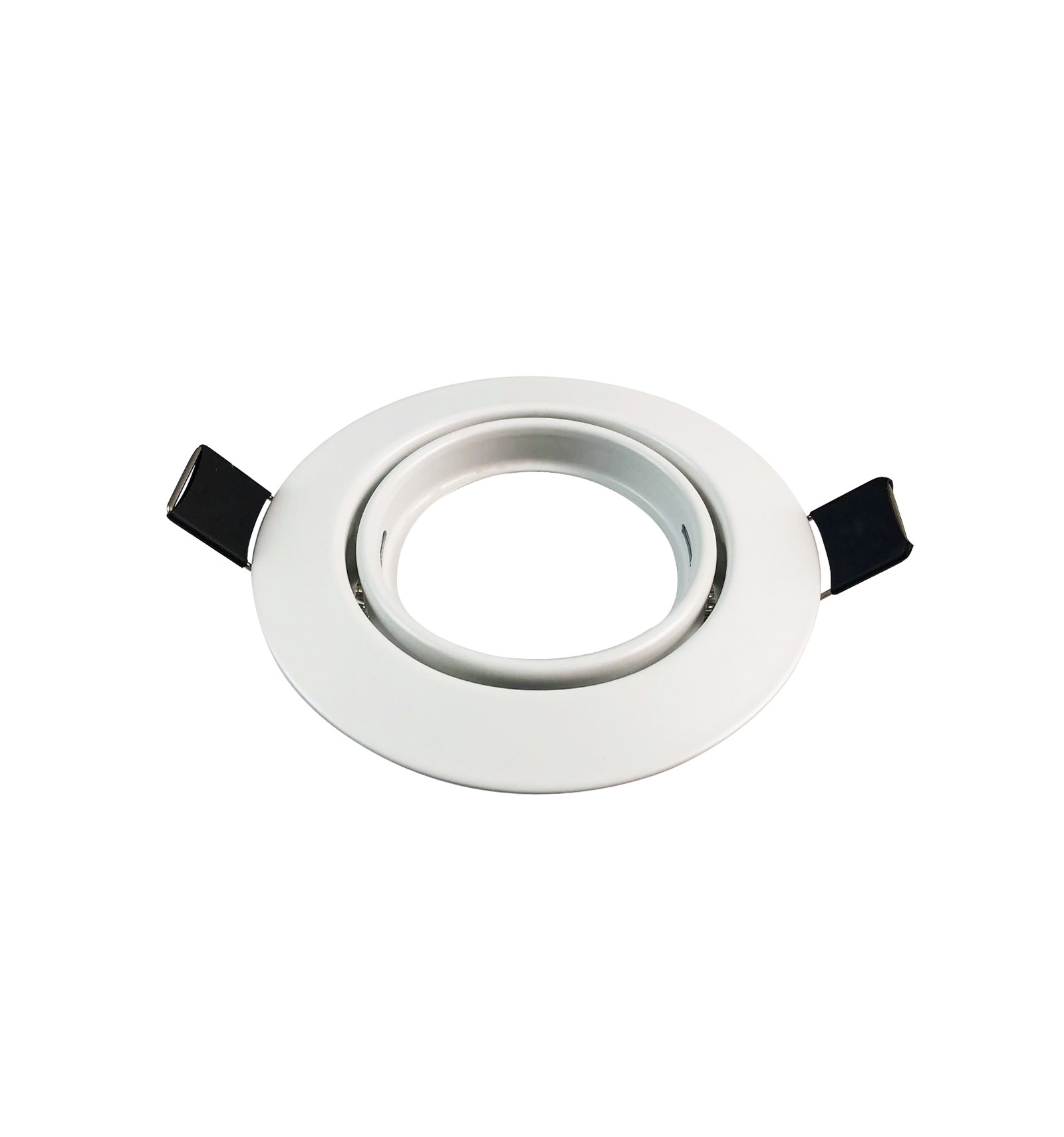 Collerette support encastrable orientable Spot LED rond blanc - Diamètre  90mm - Trou de perçage 65mm - www.europalamp.com
