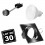30 Spots 7W blanc froid carré encastrable orientable Alu brossé avec GU10 LED 6000k