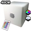 Cube lumineux led multicolore autonome avec haut parleur intégré bluetooth 30 x 30 x 30 cm