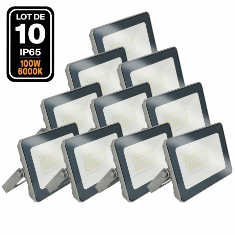 10 Projecteurs LED 100W ProLine 6500K