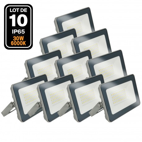 10 Projecteurs LED 30W ProLine Blanc froid 6500K Haute Luminosité