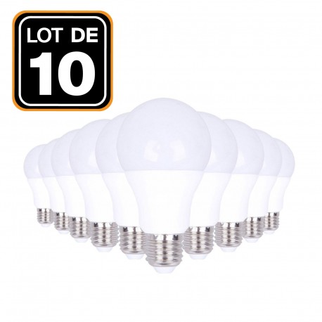 Lot 10 Ampoules LED E27 20W 4500K Blanc Neutre Haute Luminosité