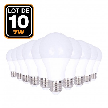 lot 10 Ampoules LED E27 7W blanc Neutre 