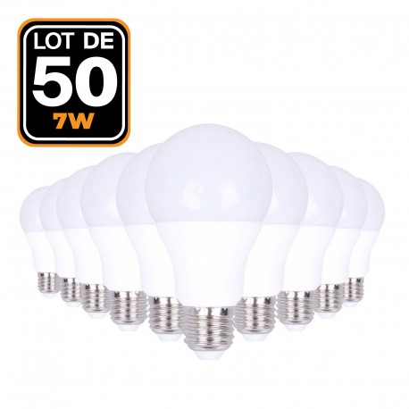 Ampoules LED E27 7W 2700K par Lot de 50