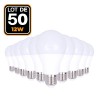 50 Ampoules LED E27 12W Blanc chaud 2700K Haute Luminosité