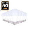 50 Ampoules LED E27 15W Blanc Chaud 3000K Haute Luminosité