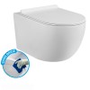 Pack Complet WC Sans Bride Bati INITIO + Cuvette blanche suspendu sans bride + Plaque Blanche DESIGN