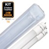 Kit 2 Tubes LED T8 24W Blanc Froid + Boitier Etanche 150cm