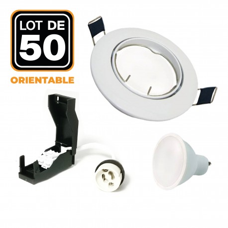 Spot LED Encastrable Orientable GU10, 5W Equivalent 50W 230V