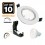 10 Spots encastrable orientable BLANC avec GU10 6W Dimmable Blanc Chaud 3000K